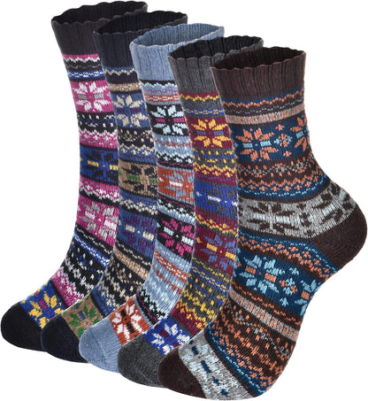 Wool Socks – Cozy, Warm, Thick Knit Socks for Women & Men, 2 Sets-Toppalletfly