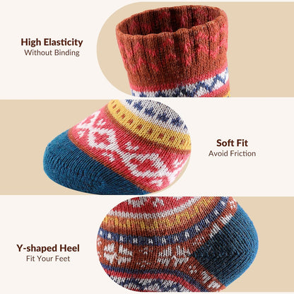 Wool Socks – Cozy, Warm, Thick Knit Socks for Women & Men, 2 Sets-Toppalletfly